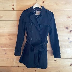 BANANA REPUBLIC Black Belted Trench Coat Women's M